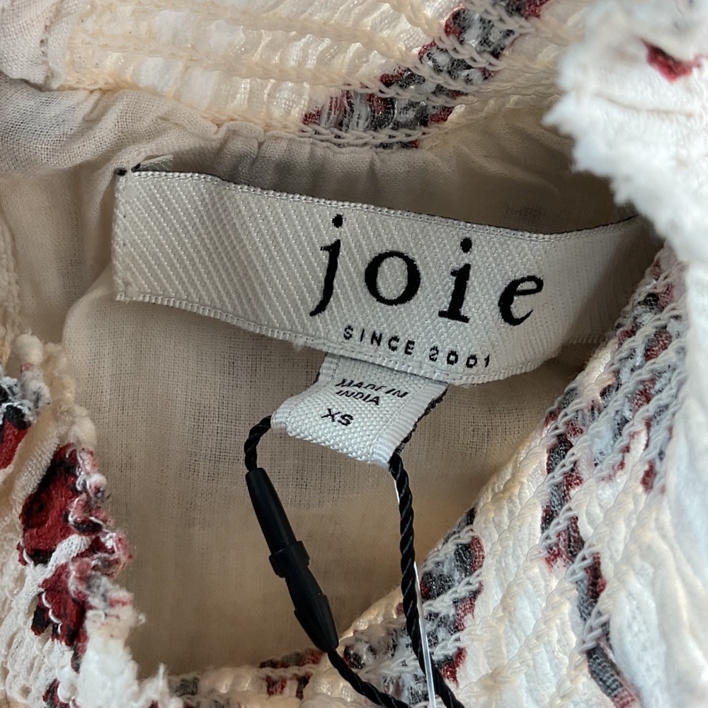 Joie Jailene Sleeveless Smocked High Neck‎ Floral Top Buttercream Multi XS NEW - Picture 6 of 10